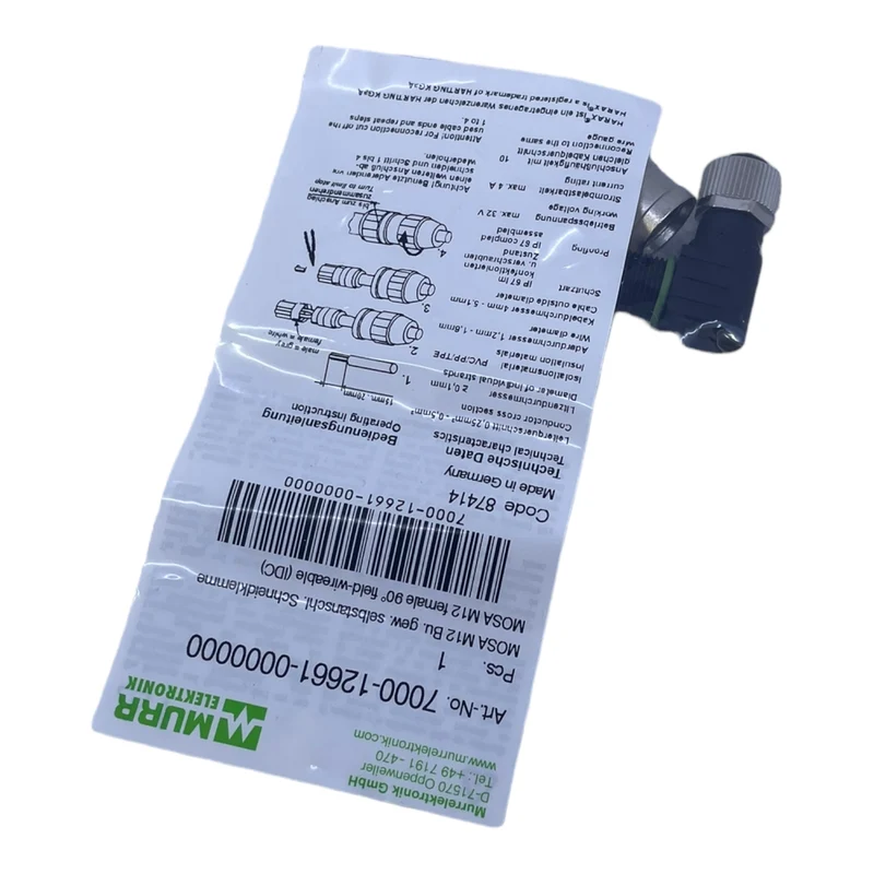 Murr 7000-12661-0000000 M12 Bu. 90° A-kod. Schneidklemmanschluss VE:5stk/pcs