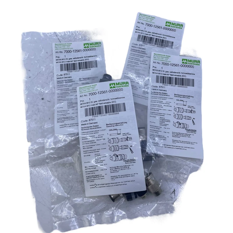 Murr 7000-12561-0000000 M12 St. 90° A-kod. Schneidklemmanschluss VE:4stk/pcs