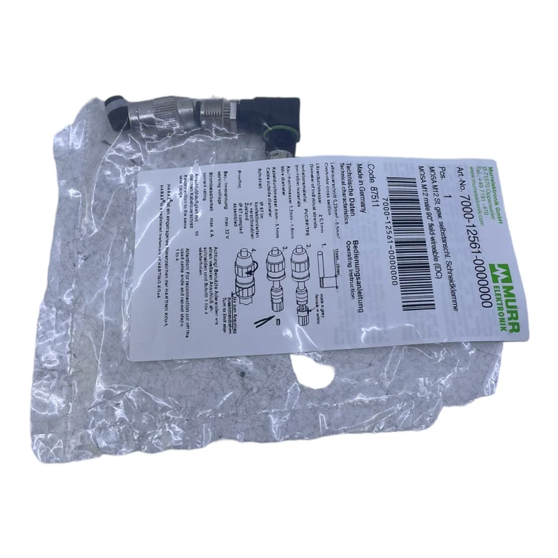 Murr 7000-12561-0000000 M12 St. 90° A-kod. Schneidklemmanschluss VE:4stk/pcs