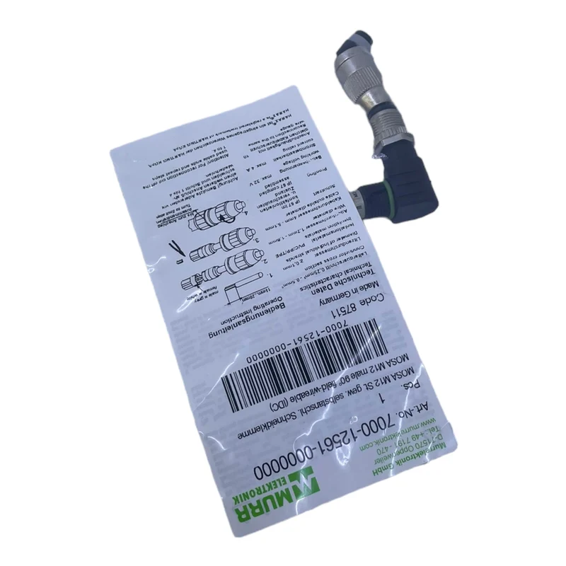 Murr 7000-12561-0000000 M12 St. 90° A-kod. Schneidklemmanschluss VE:4stk/pcs
