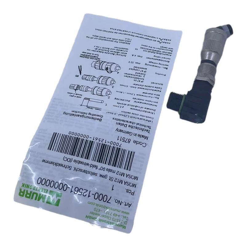 Murr 7000-12561-0000000 M12 St. 90° A-kod. Schneidklemmanschluss VE:4stk/pcs