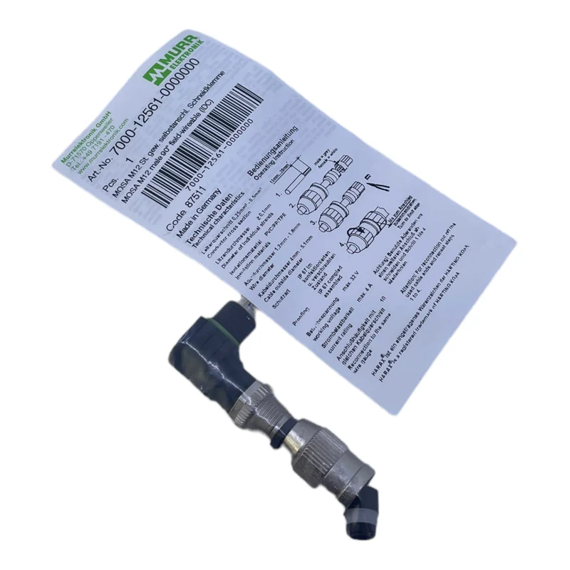 Murr 7000-12561-0000000 M12 St. 90° A-kod. Schneidklemmanschluss VE:4stk/pcs