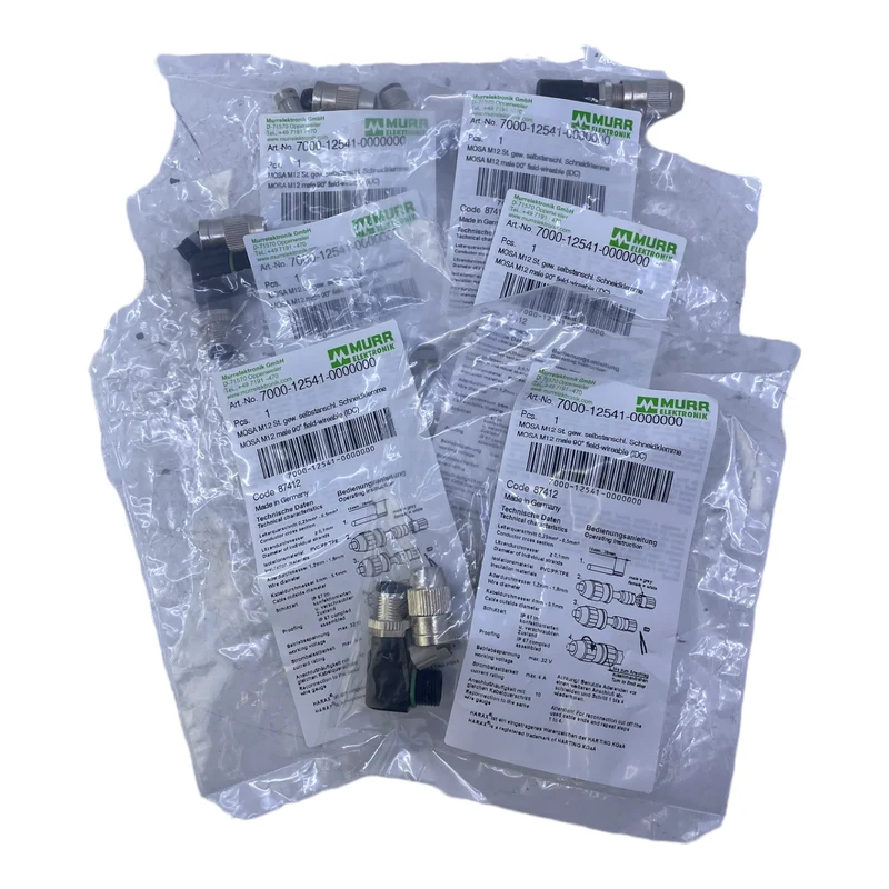 Murr 7000-12541-0000000 M12 St. 90° A-kod. Schneidklemmanschluss VE:6stk/pcs