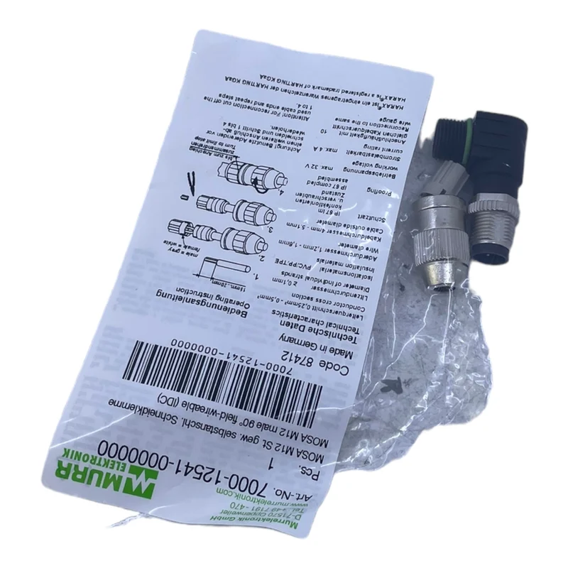 Murr 7000-12541-0000000 M12 St. 90° A-kod. Schneidklemmanschluss VE:6stk/pcs