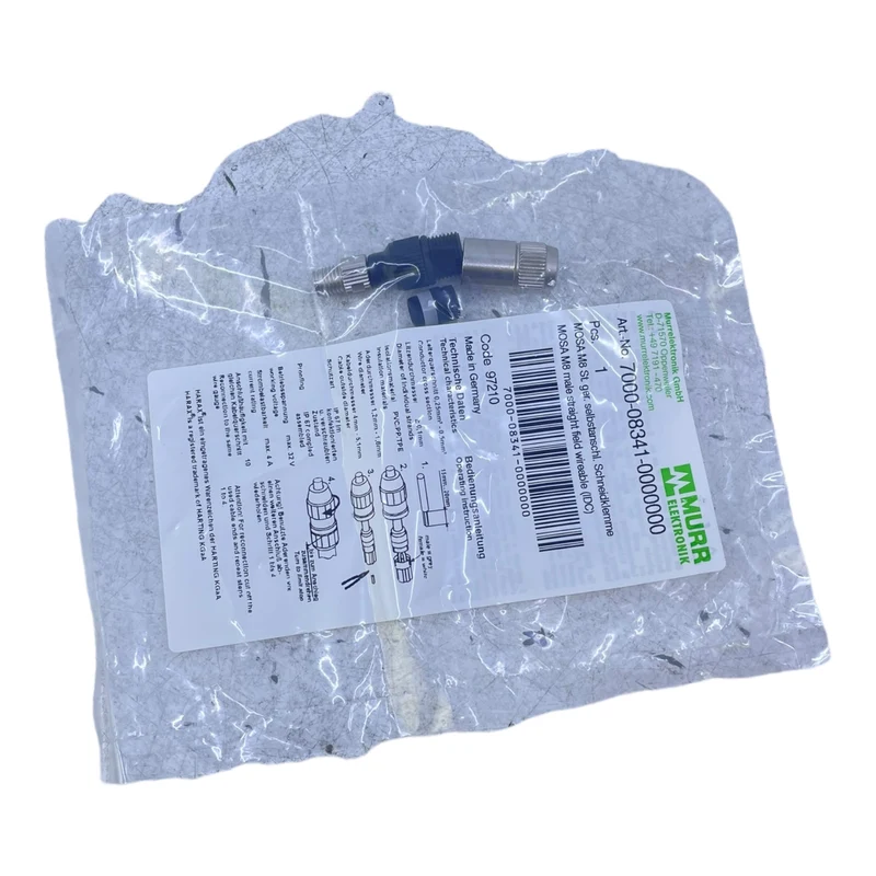 Murr 7000-08341-0000000 M8 St. 0° A-kod. Schneidklemmanschluss VE:13stk/pcs