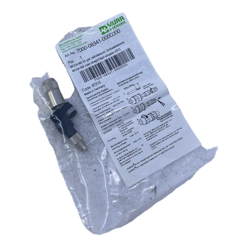 Murr 7000-08341-0000000 M8 St. 0° A-kod. Schneidklemmanschluss VE:13stk/pcs