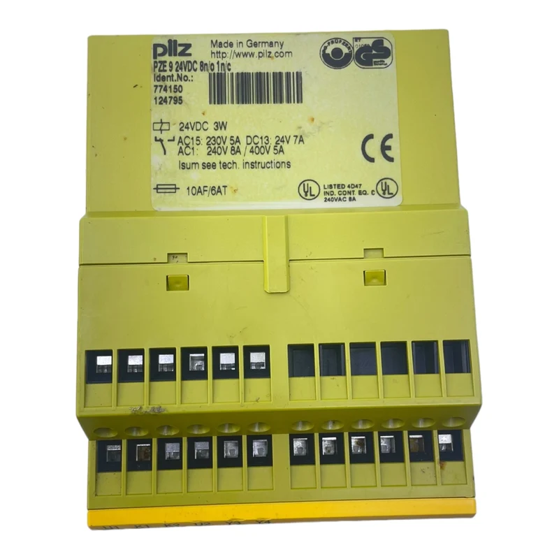 Pilz PZE 9 24VDC 8n/o 1n/c Sicherheitsrelais für industriellen Einsatz 774150