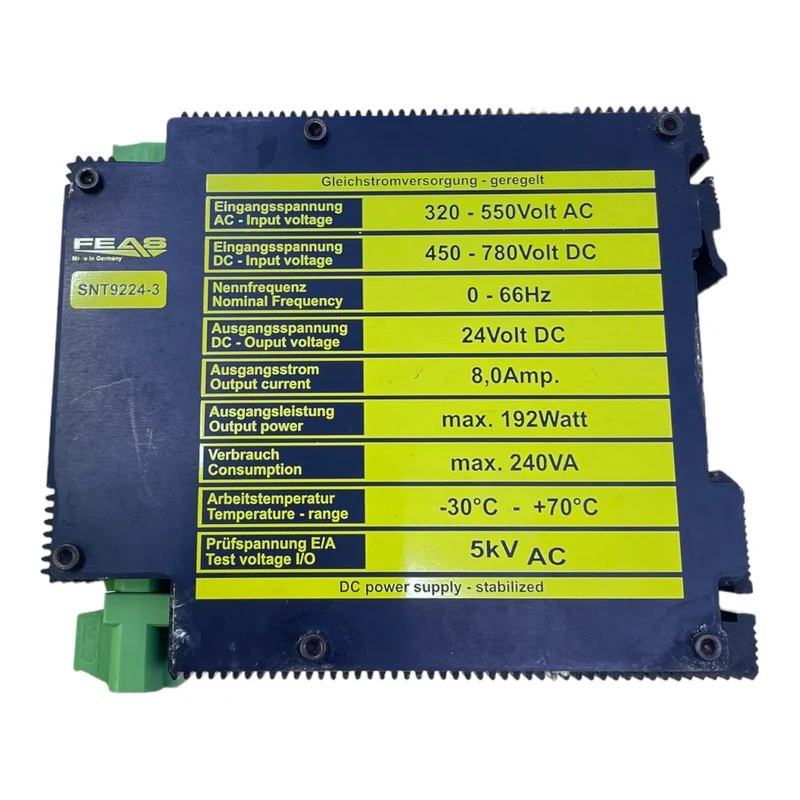FEAS SNT9224-3 Schaltnetzteil für industriellen Einsatz 24V 0-66Hz 8,0 Amp. 192W