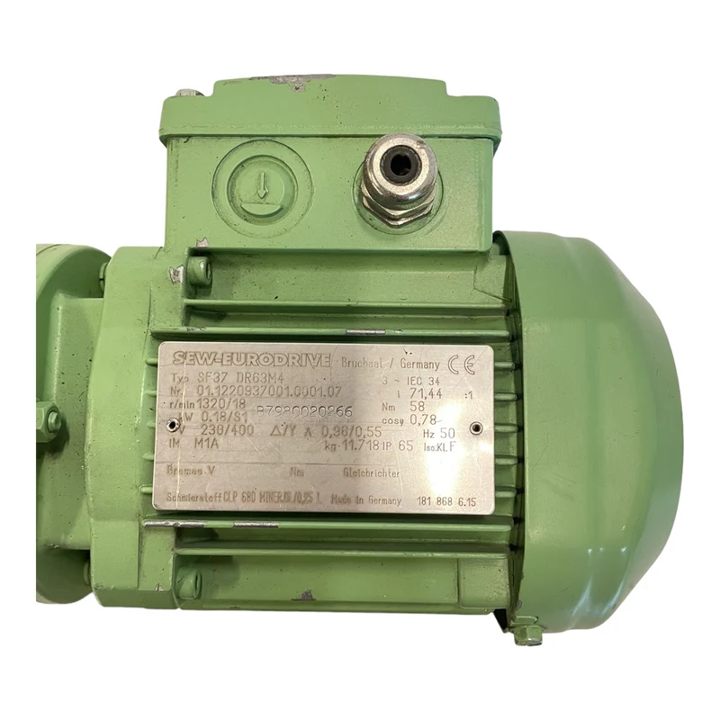SEW SF37 DR63M4 Getriebemotor für industriellen Einsatz 3-Phase 0,18kW 230V IP65