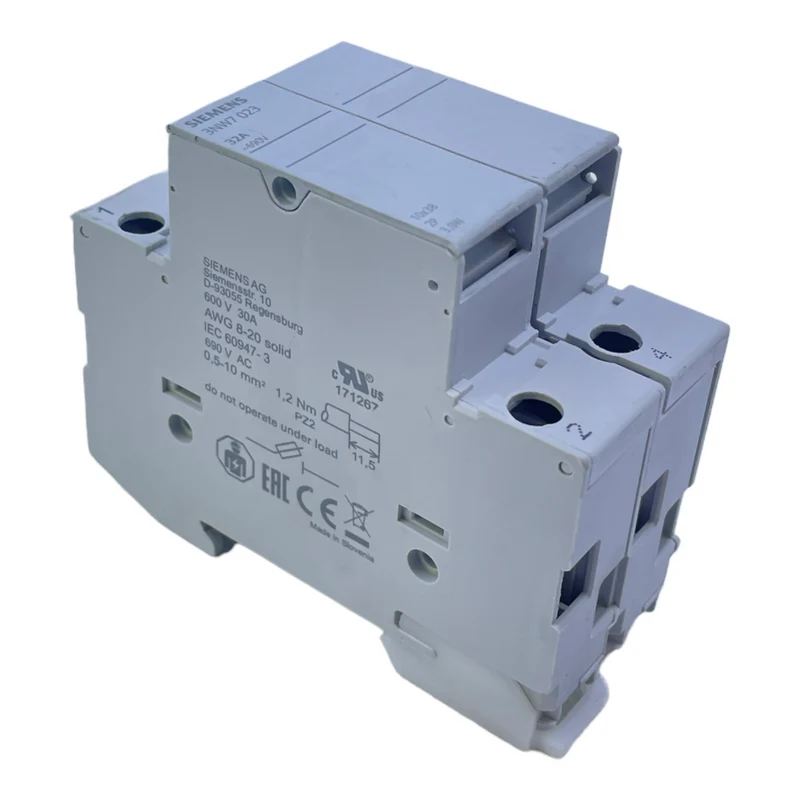 Siemens 3NW7023 Zylindersicherungshalter für Industriellen Einsatz 600V 30A 690V