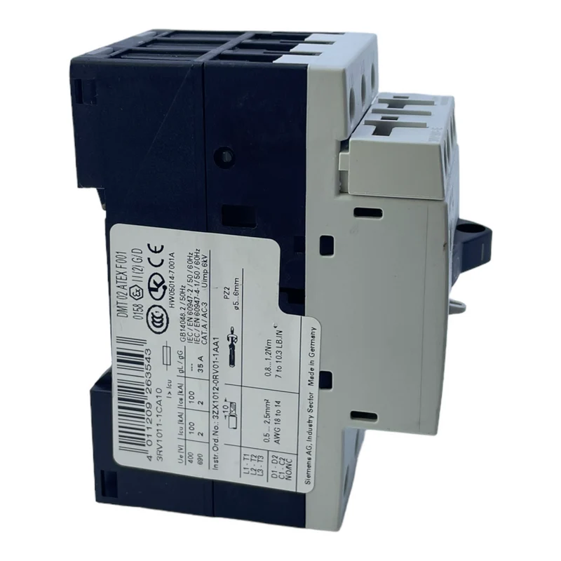 Siemens 3RV1011-1CA10 Leistungsschalter für industriellen Einsatz 2,5A 50/60Hz