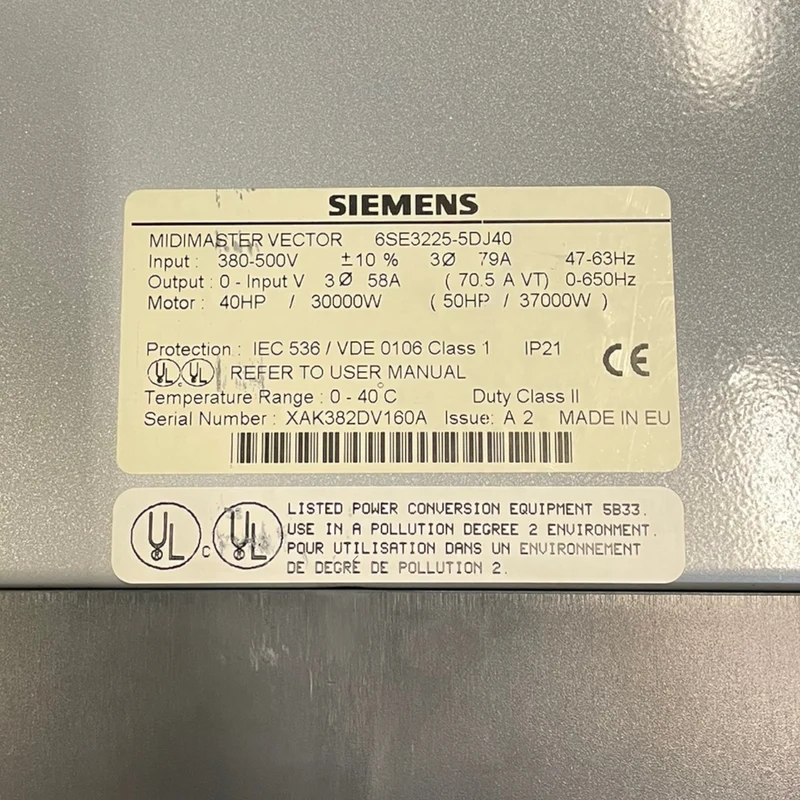 Siemens Micromaster Umrichter 30kW IP21 380–500V 6SE3225-5DJ40 Frequenzumrichter