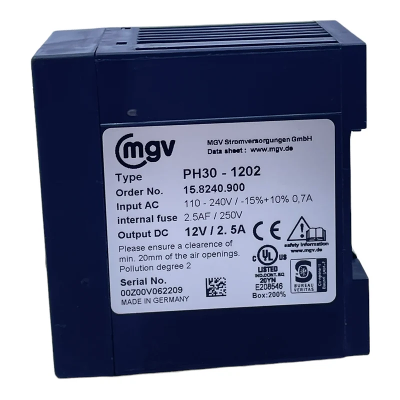 MGV PH30-1202 Stromversorgung für industriellen Einsatz 110-240V 12V/2,5A MGV