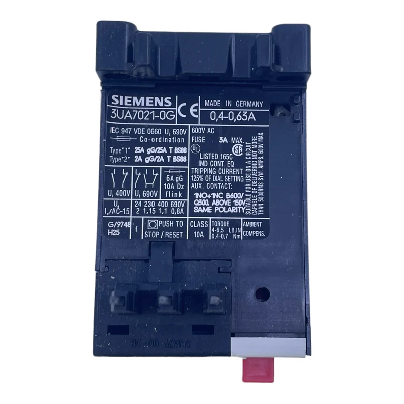 Siemens 3UA7021-03 Überlastrelais 0,4-0,63A für industriellen Einsatz Relais