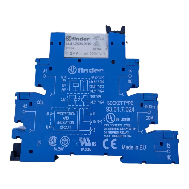 Finder 34-51.7024.0010 Hilfskontaktblock für Industriellen Einsatz 24V 6A Finder