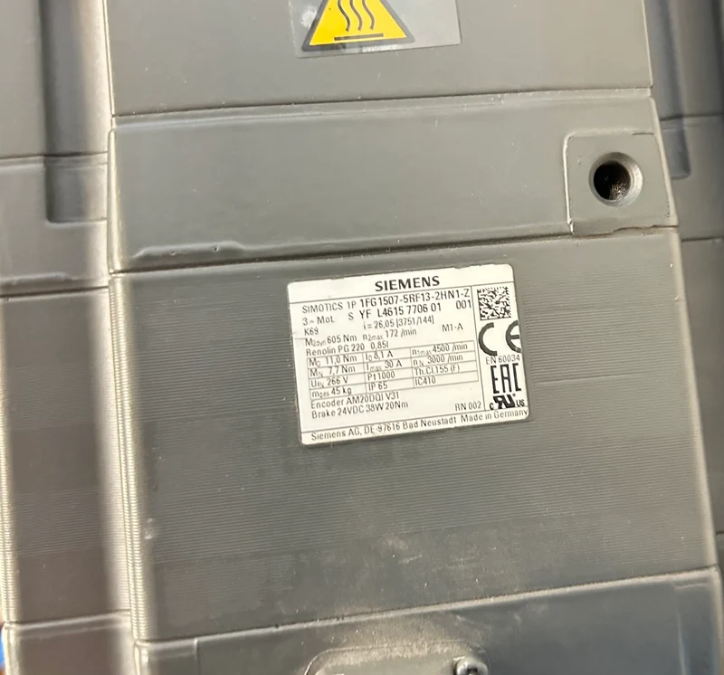 Siemens Servomotor 11Nm 1FG1507-5RF13-2HN1-Z mit Getriebe für Industrie Einsatz