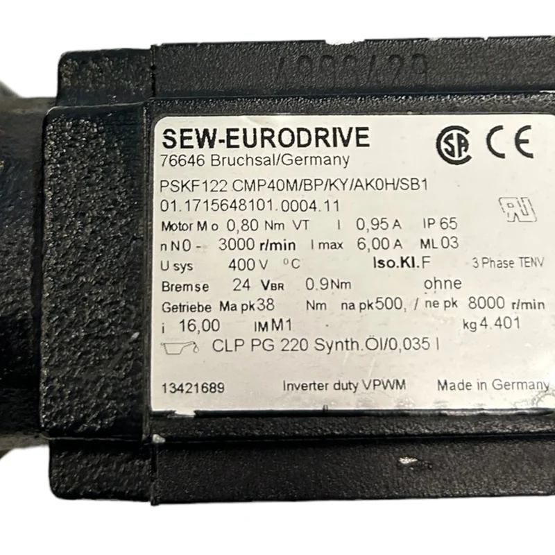 SEW PSKF122CMP40M/BP/KY/AK0H/SB1 Servomotor mit Getriebe für Industrie Einsatz