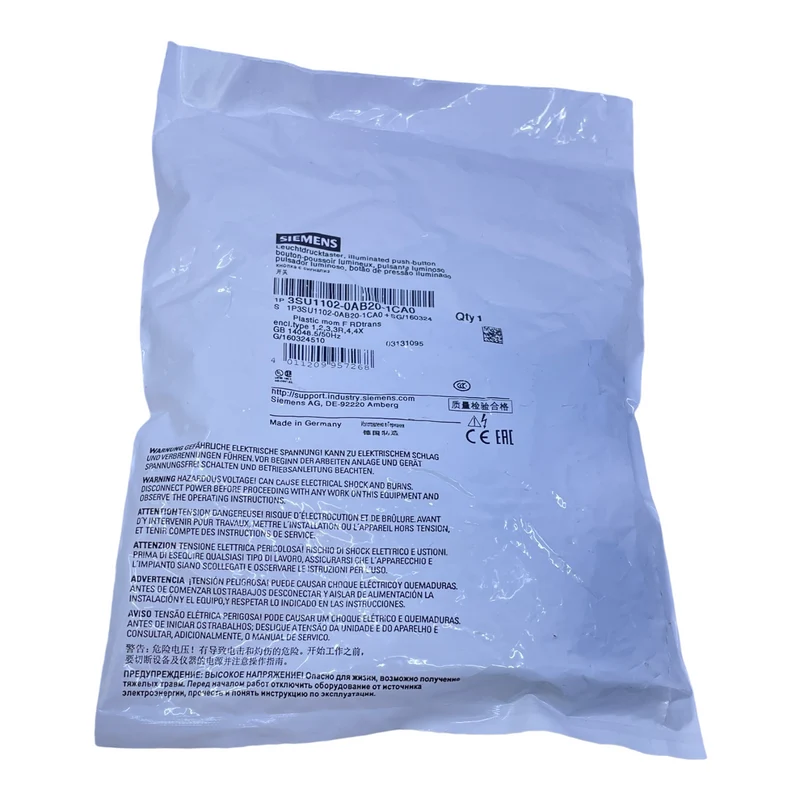 Siemens 3SU1102-0AB20-1CA0 Leuchtdrucktaster für industriellen Einsatz 50-60Hz