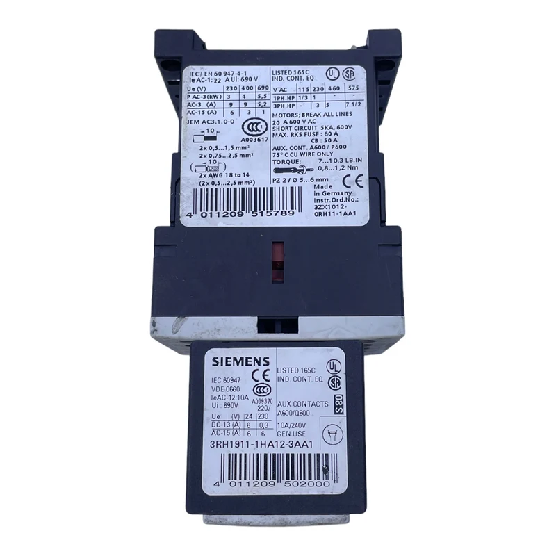 Siemens 3RT1016-1BB4-3MA0 Leistungsschalter + 3RH1911-1HA12-3AA1 24V DC