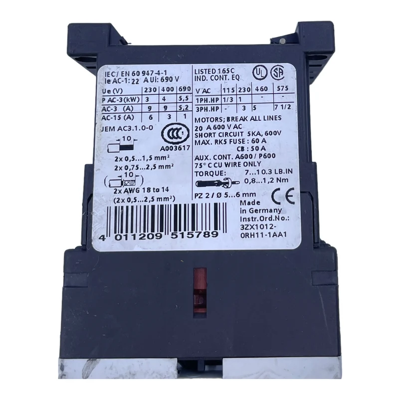 Siemens 3RT1016-1BB4-3MA0 Leistungsschalter + 3RH1911-1HA12-3AA1 24V DC