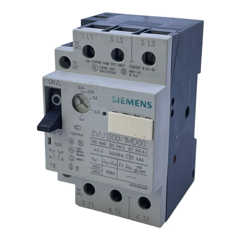 Siemens 3VU1300-1MD00 Leistungsschalter für industriellen Einsatz 50/60Hz 4,8A