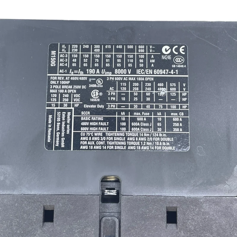 Eaton DI M150 XT CE150G Leistungsschütz für industriellen Einsatz 24-27V DC