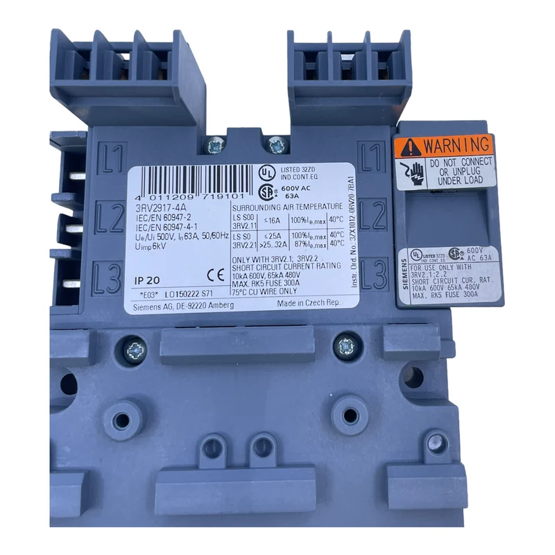 Siemens 3RV2917-4A Phasen-Sammelschiene für industriellen Einsatz 3RV2917-4A 63A