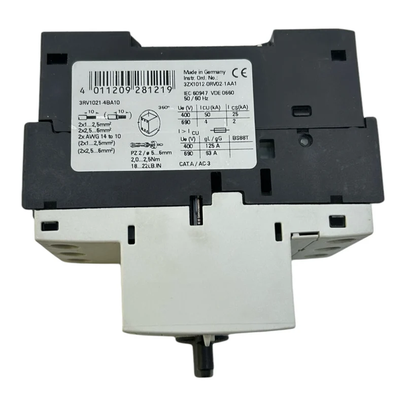 Siemens 3RV1021-4BA10 Leistungsschalter für industriellen Einsatz 50/60Hz