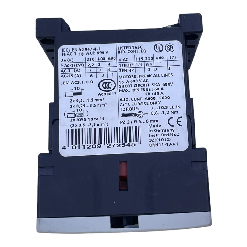 Siemens 3RT1015-2BB41 Leistungsschütz 24V DC Leistungs Schütz +3RH1911-2HA12