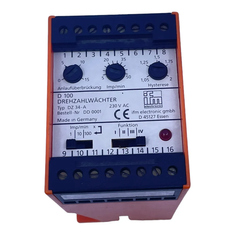 Ifm DD0001 Drehzahlwächter DZ34-A 230Vac 24Vdc ifm electronic Drehzahlwächter