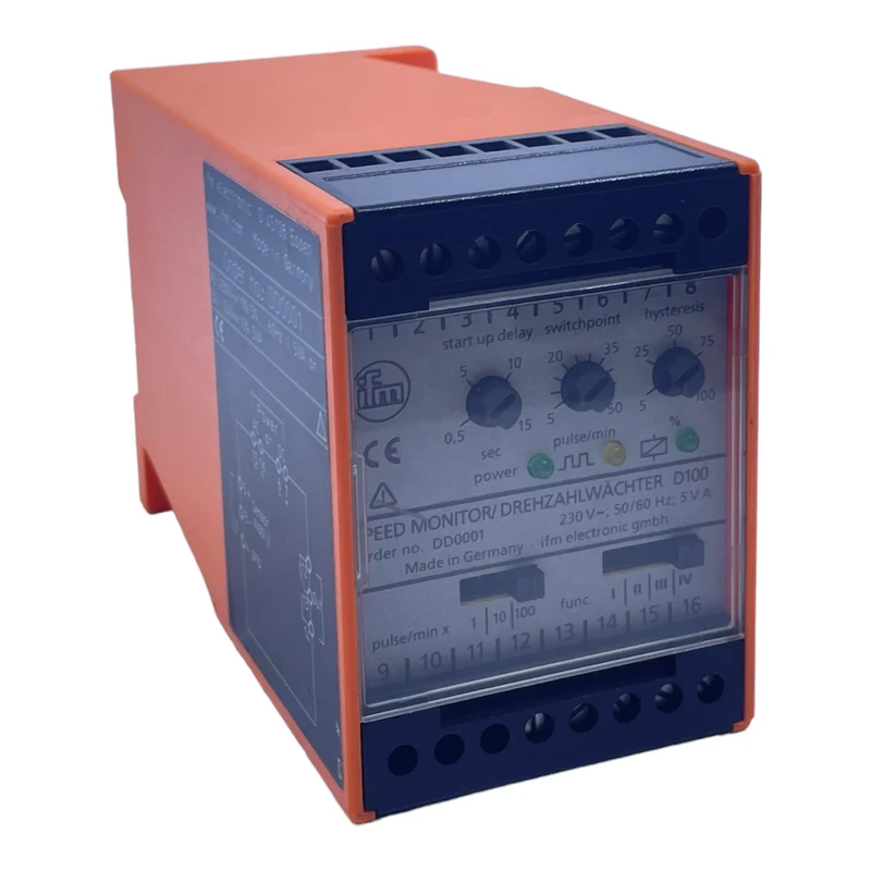 Ifm DD0001 Drehzahlwächter AC: 230V~ +/-10%/50...60HZ/ 5VA; DC: 24V= +/-10% 5VA