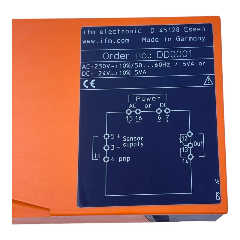 Ifm DD0001 Drehzahlwächter AC: 230V~ +/-10%/50...60HZ/ 5VA; DC: 24V= +/-10% 5VA