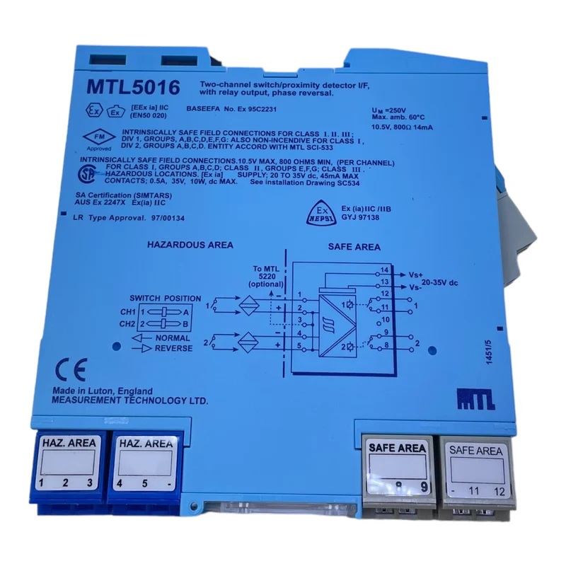 Eaton MTL5016 Vibrationsaufnehmer-Schnittstelle 250V 14mA