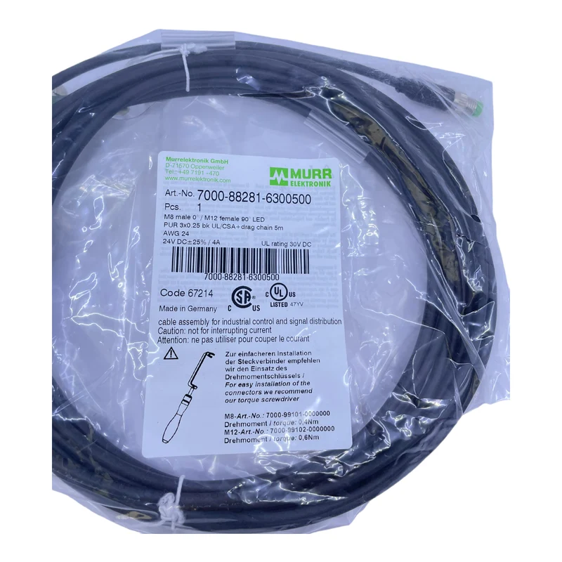 Murr Elektronik 7000-88281-6300500 Steckverbinder 3-polig 24 V DC 4A