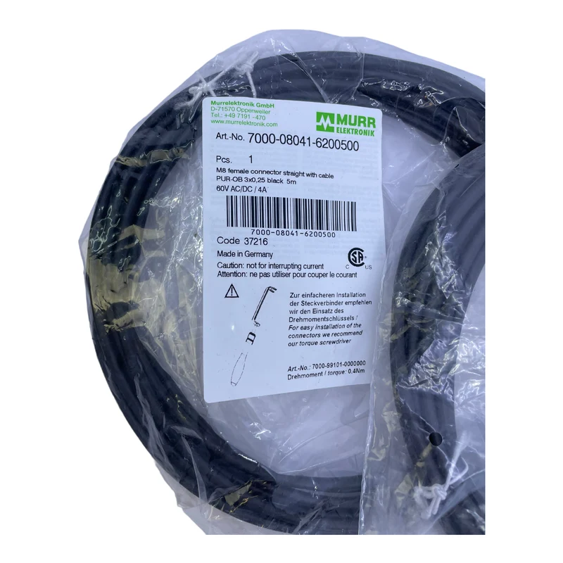 Murr Elektronik 7000-08041-6200500 Steckverbinder 60V AC/DC 4A 5m VE: 2stk