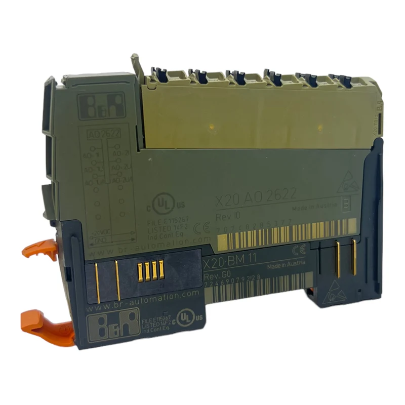 B&R X20AO2622 + X20BM01 2 analoge Ausgänge/Versorgungsmodule IP20 1,1W
