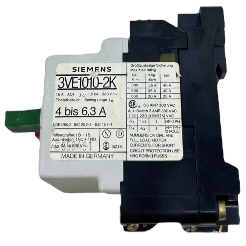 Siemens 3VE1010-2K Motoschutzschalter 300V AC 3polig Motorschutz