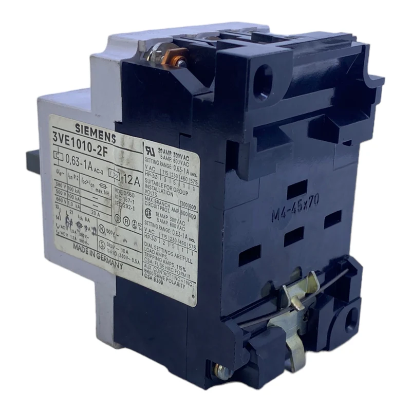 Siemens 3VE1010-2F Motorschutzschalter 380V 10A 1S+1Ö 380V 0,5A