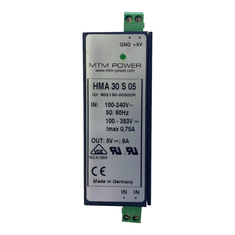 MTM Power HMA30S05 Netzteil, 100-240V, 5V…6A, Imax 0,75A, 50-60Hz,100-353V