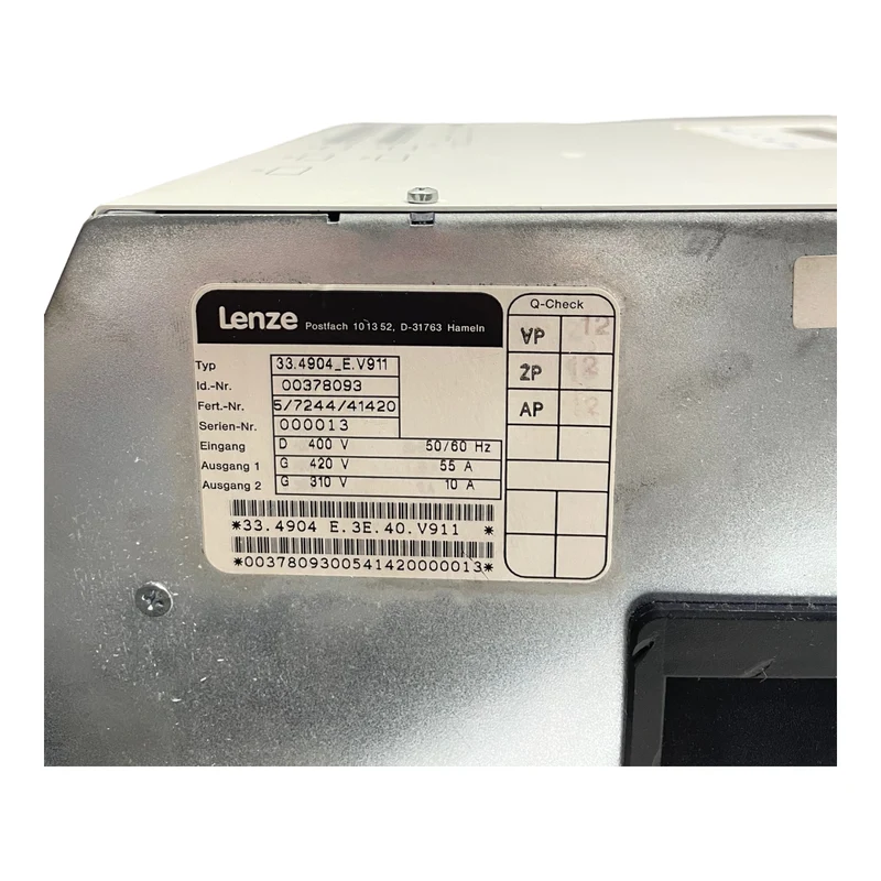 Lenze 33.4904_E.V911 Frequenzumrichter 400V 50/60 Hz 420V 55A 310V 10A