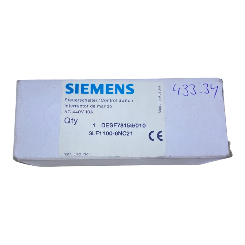 Siemens 3LF1100-6NC21 Steuerschalter 440V AC 10A