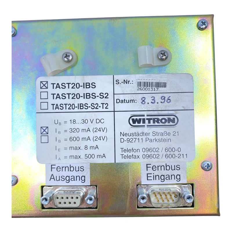 Witron TAST20-IBS Tastatur Anzeige für Interbus 320mA 24V 18…30V DC
