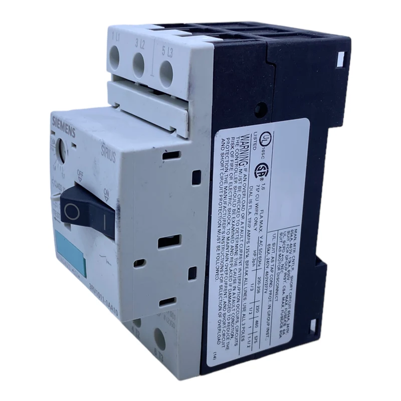 Siemens 3RV1011-1AA10 Leistungsschalter 1,1…,6A 3polig 400V AC 0.55kW 230V AC