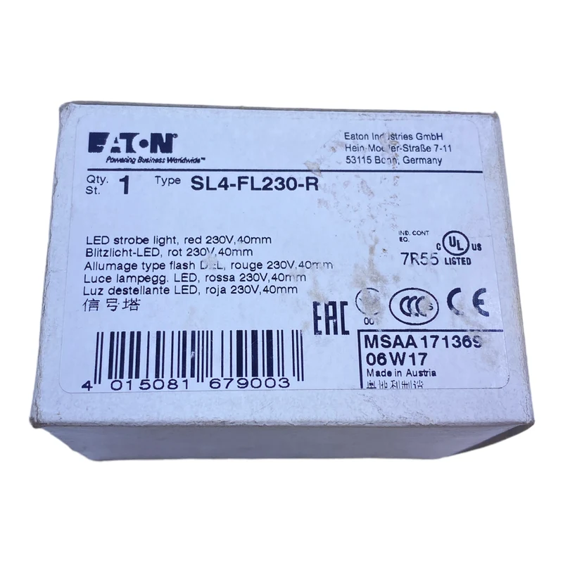 EATON SL4-FL230-R Signalleuchte 230V AC 40mm Blitzlicht-LED rot