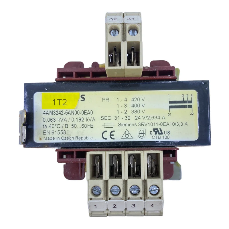 Siemens 4AM3242-5AN00-0EA0 Transformator 0,063 KVA / 0,192 kVA 50...60 Hz