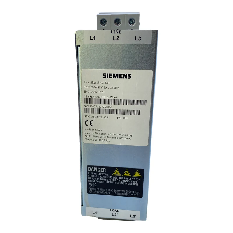 Siemens 6SL3203-0BE15-0VA0 Line-Filter 200-480V 3-Phasen-AC 5A 50/60Hz