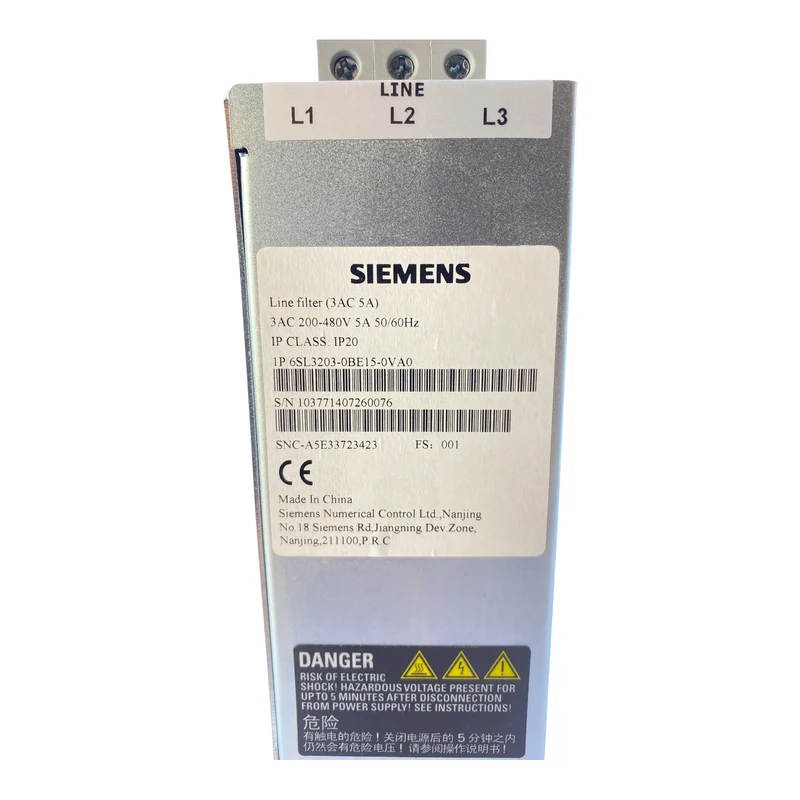 Siemens 6SL3203-0BE15-0VA0 Line-Filter 200-480V 3-Phasen-AC 5A 50/60Hz