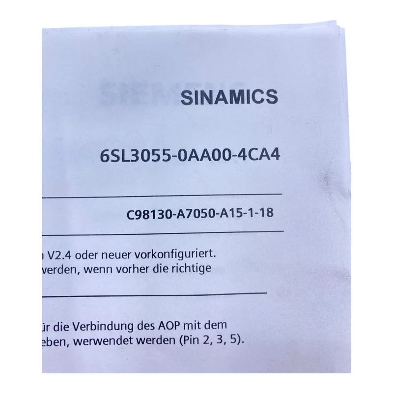 Siemens 6SL3055-0AA00-4CA4 Operator Panel AOP30 24V DC 200mA