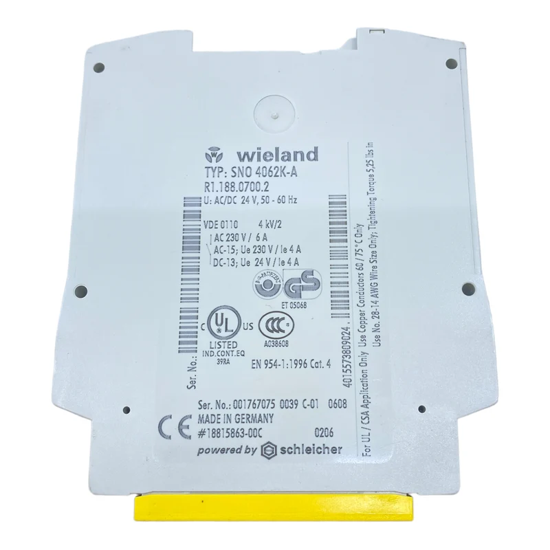 Wieland SNO 4062K-A Sicherheitsrelais 24V AC/DC 50/60 Hz