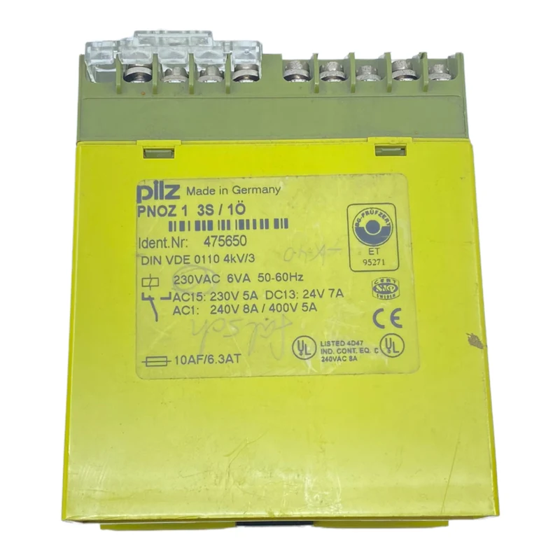 Pilz PNOZ13S/1Ö Sicherheitsrelais 475650 230V AC 6VA 50-60Hz